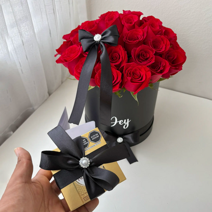 BOX 30 ROSAS CON CHOCOLATES