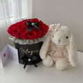 BOX ROSAS ROJAS CON CONEJITA